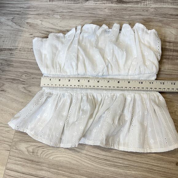 Thirty Thirty LA White Eyelet Crop Top Size XS - Picture 6 of 10